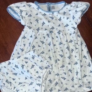 Baby Gap Blue Floral Dress Set